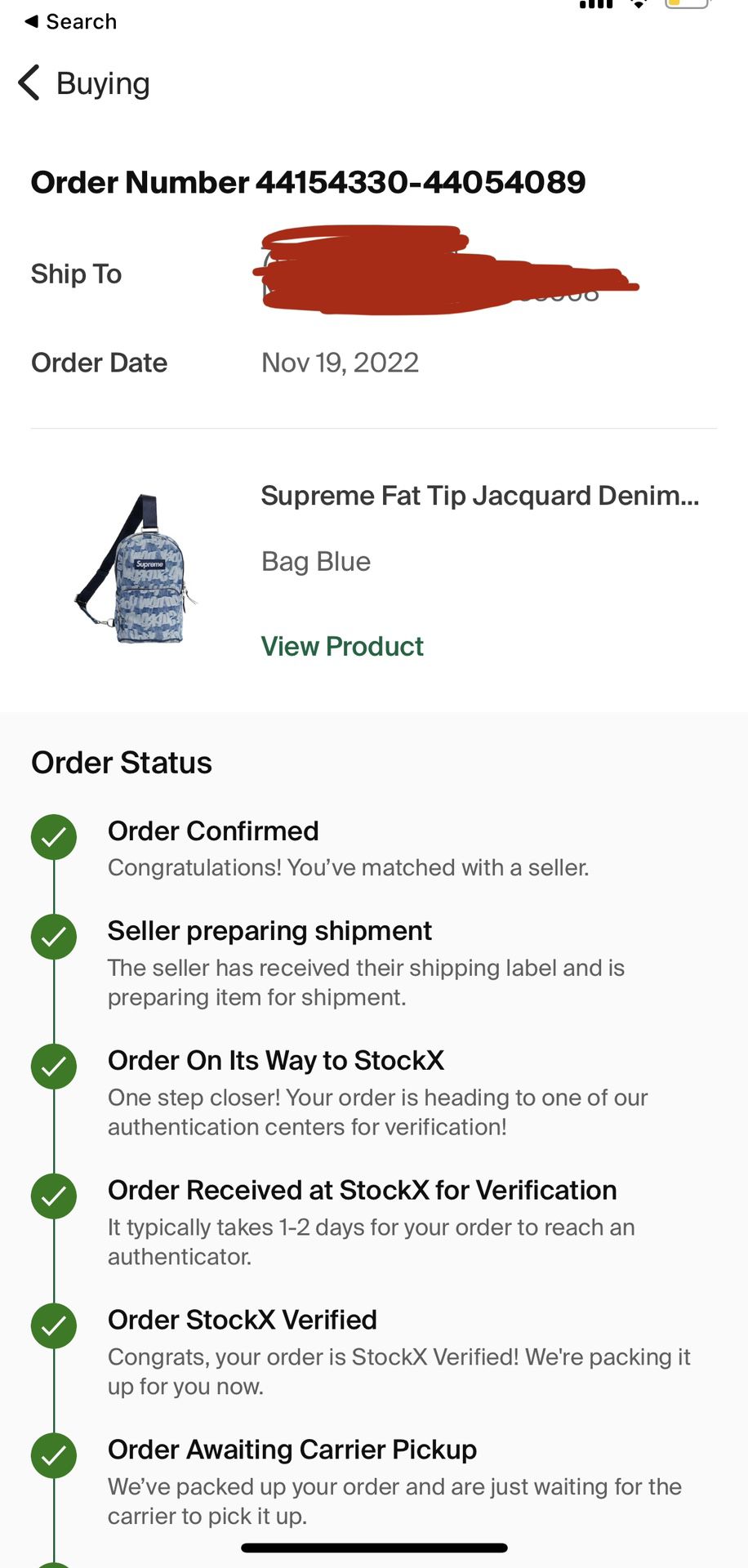 Supreme Fat Tip Jacquard Denim Sling Bag Blue