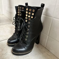 Black  and Gold Booties