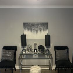 Glass Mirrored Table Stand