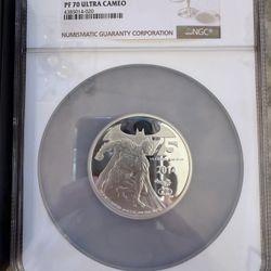 2014 2oz NIUE NGC PF70 ULTRA CAMEO 75TH ANNIVERSARY BATMAN PROOF SILVER COIN 