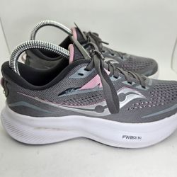 Saucony Ride 15 Shoes Women's 7 Gray Running Athletic Walking Workout Sneakers