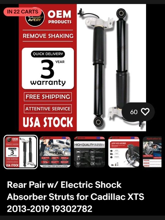 Rear Electric Shock Absorber Strut 2013-19 Cadillac XTS