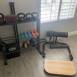 WEIGHT STAND WITH WEIGHTS AND EQUIPMENT 