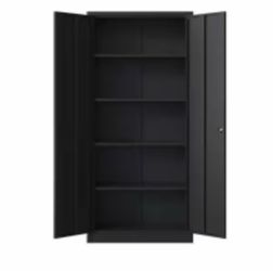 4-Tier 72 in. H Metal Heavy-Duty Garage Storage Cabinet, Black Tool Steel Locking Cabinet with Doors