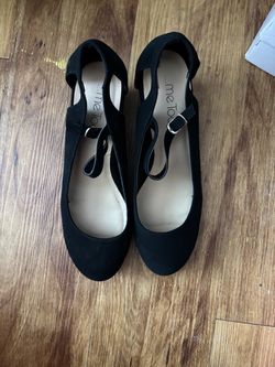 Me Too Black Suede Mary Jane Heels