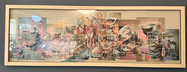 Early AI Generated Art Print c. 2018 – 37” Panoramic Custom Frame