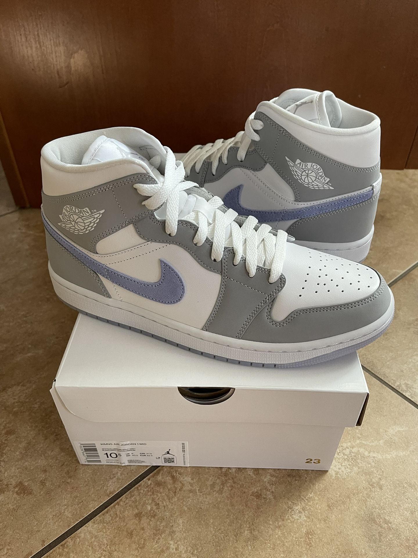 Jordan Mid Womens Wolf Grey Size (size in Mens)