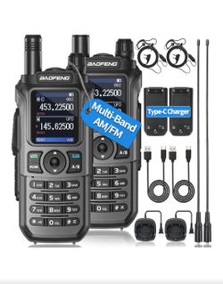 Ham Radio BaoFeng Radio Handheld Long Range for Adults UV-21R Two Way Radio USB Charger Rechargeable K5 Plus Walkie Talkies NOAA Weather Radio 999 Cha