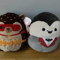 Squishmallows Big 12” Vlad the Vampire And Hans The Hedgehog 2023 Exclusive, Brand NEW!