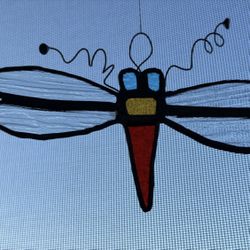 Stained Glass Dragonfly Vintage
