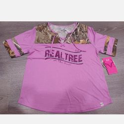 Realtree On The Hunt Womens Top Tee Pink Camo Size M NWT - Discounts in Desc.