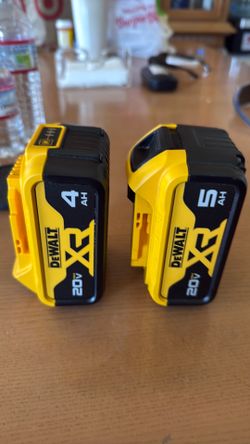 DeWalt 4 AH and 5 AH 20v batteries