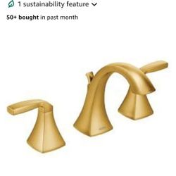 Moen Voss Brushed Gold Contemporary Two-Handle
Widespread Bathroom Sink Faucet 