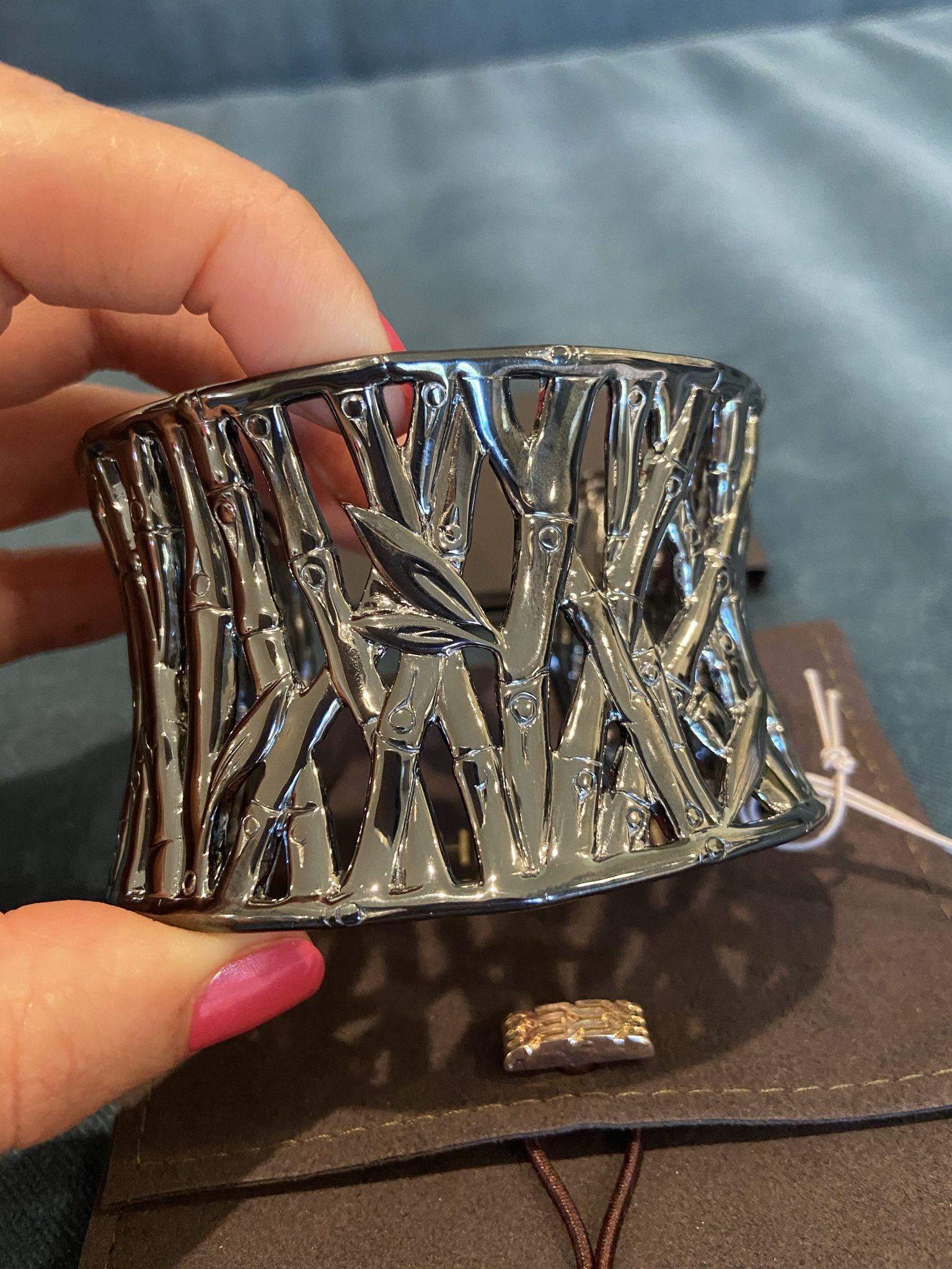 New John Hardy Sterling Silver Bamboo Cuff Bracelet