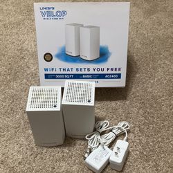 Linksys Velop Dual Band Intelligent Mesh Wi-Fi System, White, 2 Pack (AC2400)