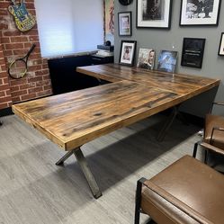 Large L-shaped Driftwood Desk 