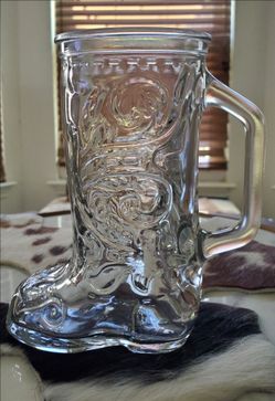 Vintage Glass Cowboy Boot Mug