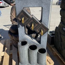 Modern Grey-Gold Waterfountain 