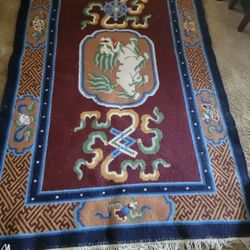 Antique vintage Chinese Rug 