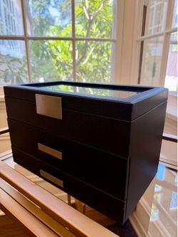 Glenor Co Watch Box with Valet Drawer for Men - 24 Slot Luxury Watch Case