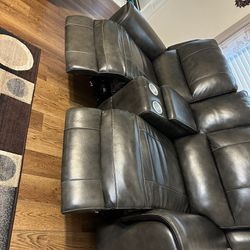 Leather Power Reclining Living Room Set
