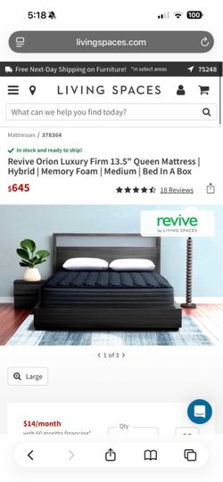 Revive Orion Luxury Firm 13.5" Queen Mattress | Hybrid | Memory Foam