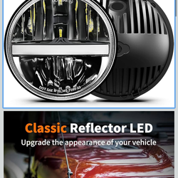 UNI-SHINE 7-Inch LED Headlights - with Amber Turn Signal White DRL, DOT Approved, Hi/Lo Beam, Compatible with Jeep Wrangler JK TJ CJ, Chevy, and Miata