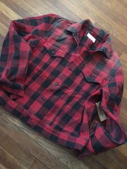 Denim &supply men's vintage red denim jacket farm style size XL