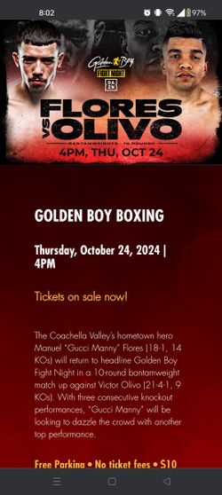 Golden Boy Boxing This Thursday 10/24/24