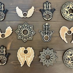 12 Wooden Small Crystal Sphere Holders