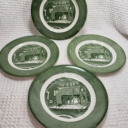 Royal Colonial Homestead 4 Dinner plates 10" .  