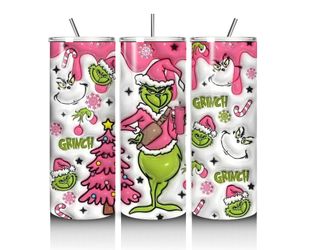 Pink Grinch 20oz Stainless Steel Tumbler 