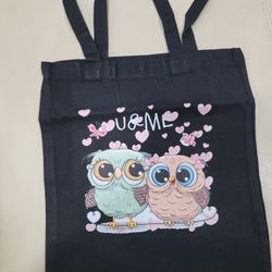Owl print tote bag