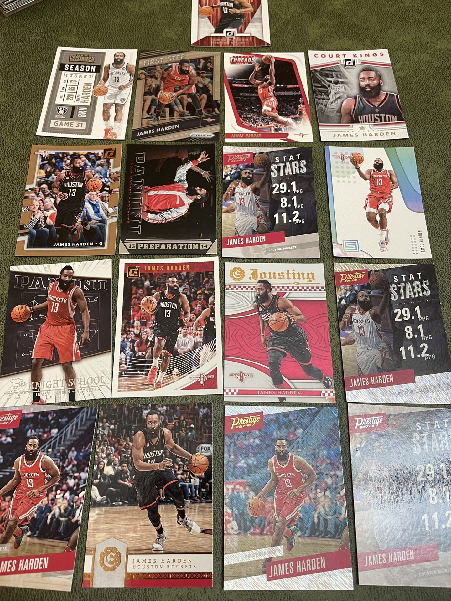 Lot Of 17 James Harden Basketball Cards