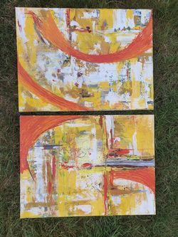 Abstract acrylic painting