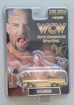RARE WWE / WCW 24k GOLD NITRO STREETROD GOLDBERG