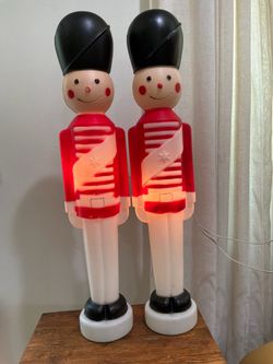 Vintage 1988 General Foam Toy Soldier Christmas Blow Mold Set of 2 – Made in Canada