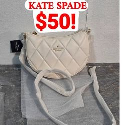 KATE SPADE Carey Top Zip White Carey Smooth Quilted leather (KC495) - $379 New