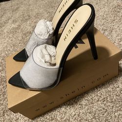New* SHEIN black clear heels Size 7