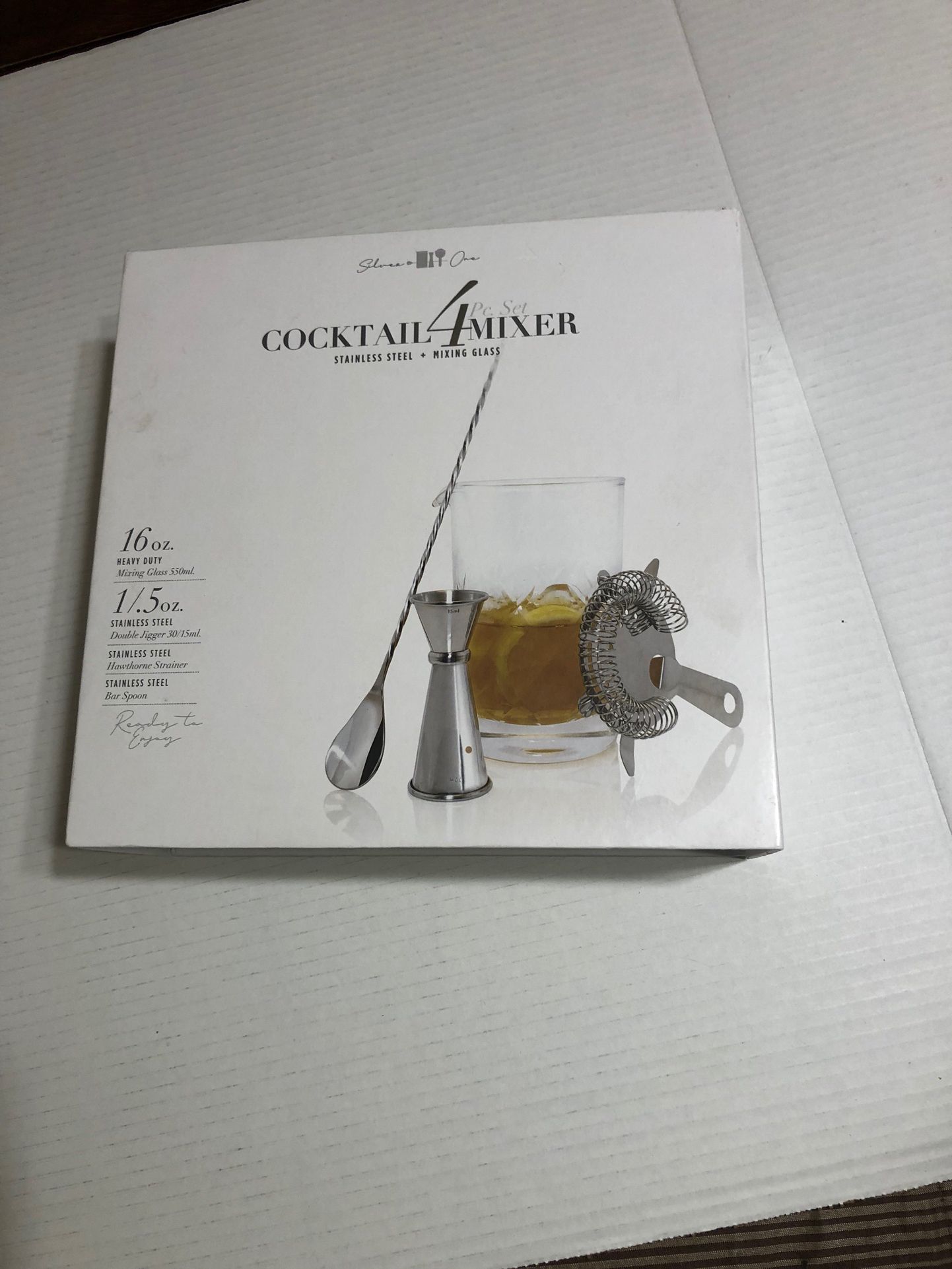 Silver One Cocktail 4 Pc Set Mixer