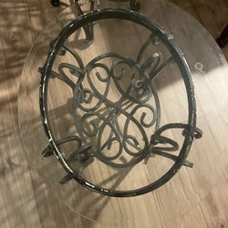 Elegant Wrought Iron & Glass Tables – Set of 2