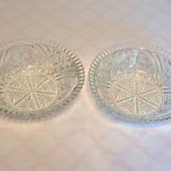Vintage Salad Bowls OR Smaller Serving Bowls Star & Bars Design Glass Bundle😍