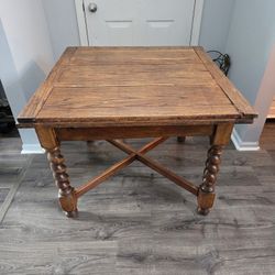 Antique Expanding Pub Kitchen Table Barley Twist Legs