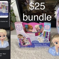 $25 Disney Frozen Bundle, Elsa Plush, Elsa Styling Head etc