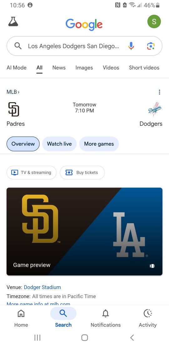 Padres VS Dodgers  Monday Night