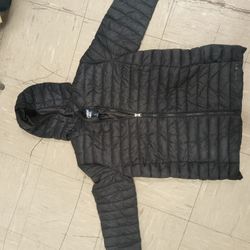 Lands End Kids XL Black Hooded Coat