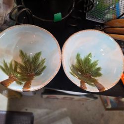 Tabletops Unlimited Baja Cereal/Soup Bowl Palm Trees Hand Painted
$10 ea.