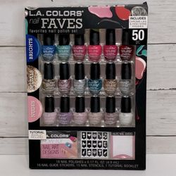 NIB L.A. Colors Nail Faves 50 pc. Nail Polish & Nail Art Set