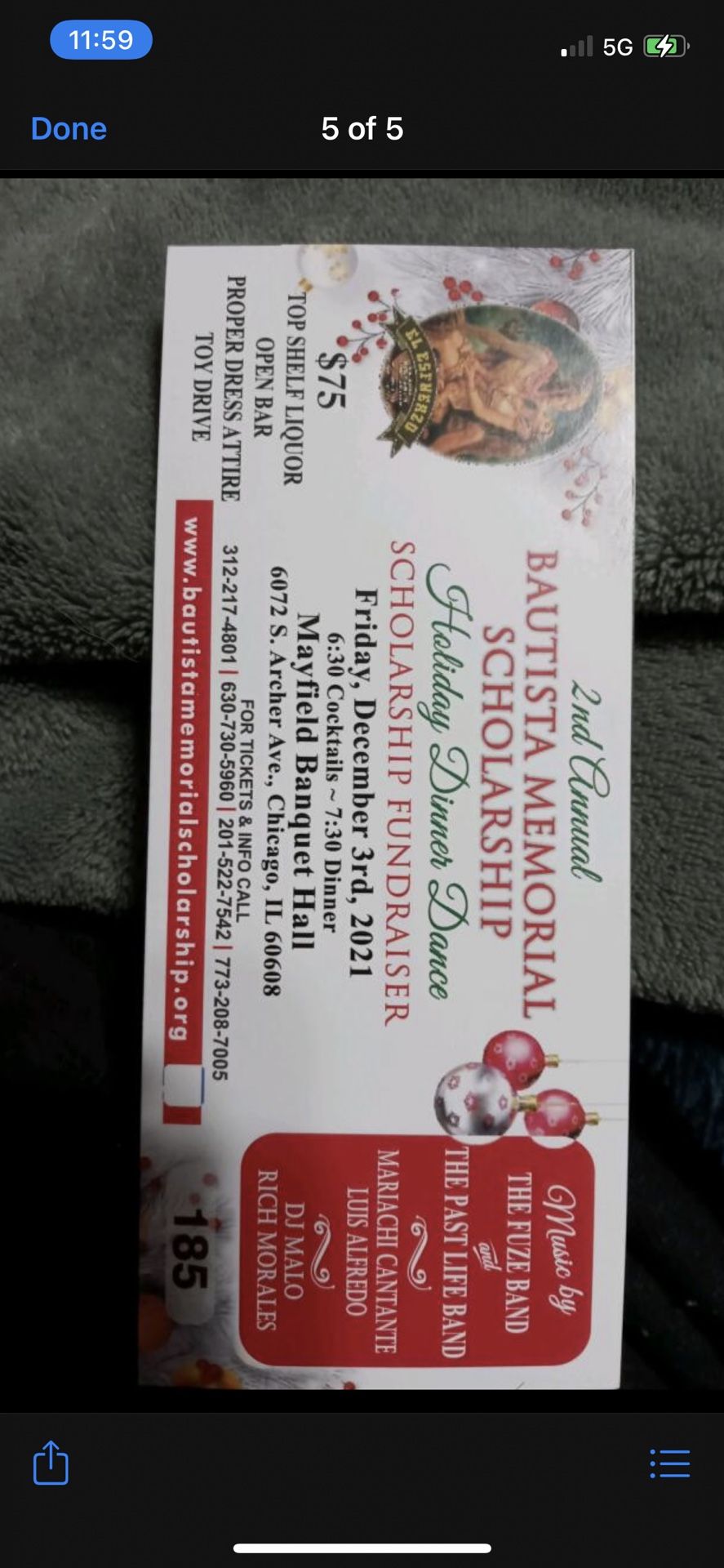Bautista 2ndannual Christmas Dinner Dance Ticket