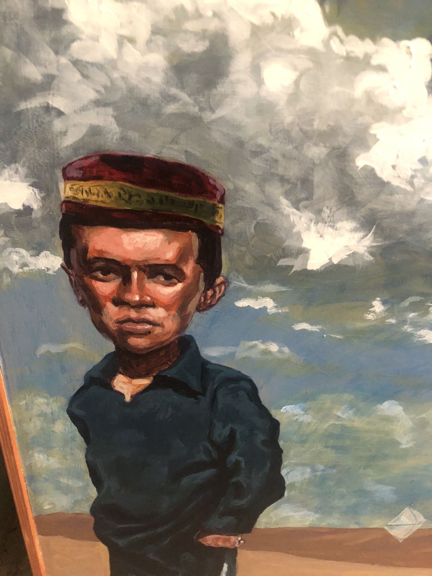 Large Painting On Wood War Art Black Hawk Helicopters Iraq Afghanistan signed Brutus